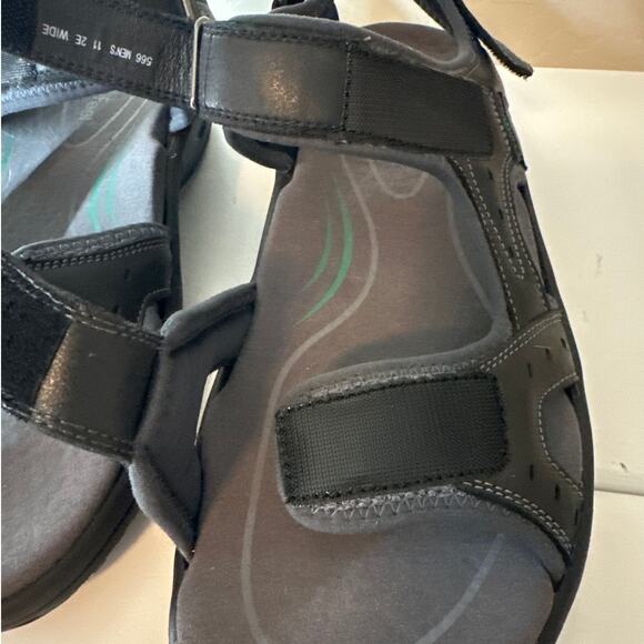 Orthofeet Gemini 566 Black Leather Orthopedic Sandals Men’s 11 2E Wide Comfort - Picture 8 of 10